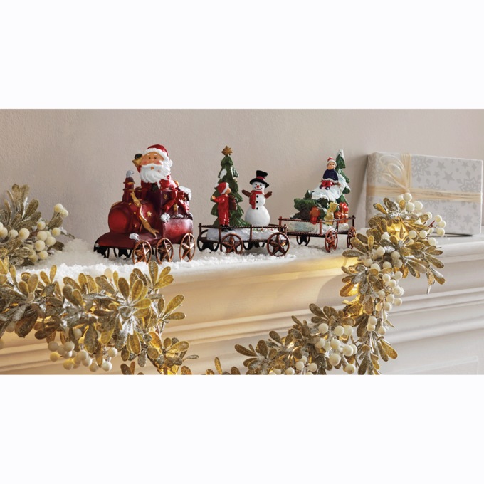 Lit Frosted Berry Garland, , large