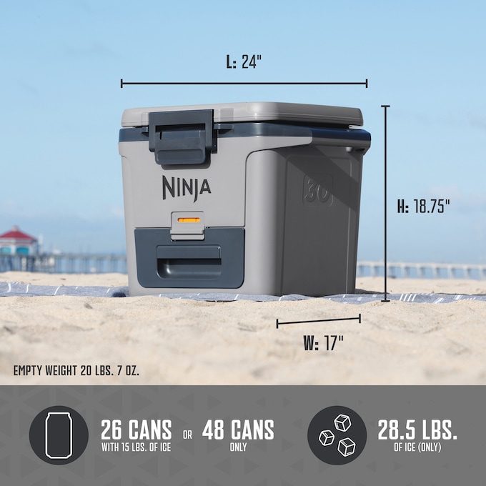 Ninja FrostVault Hard Cooler with Dry Zone, Gray, large
