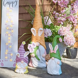 Set of 3 Large Easter Bunny Gnomes, , large