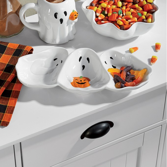 Halloween Ghost Trio Candy Dish, , large