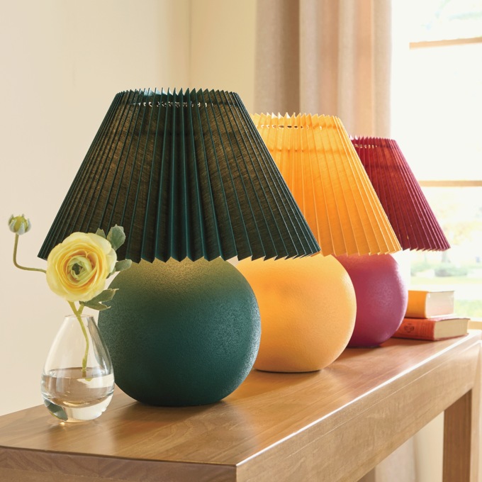 Colorful Bea Accent Ceramic Table Lamp with Pleated Shade, , large