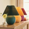 Colorful Bea Accent Ceramic Table Lamp with Pleated Shade, , large