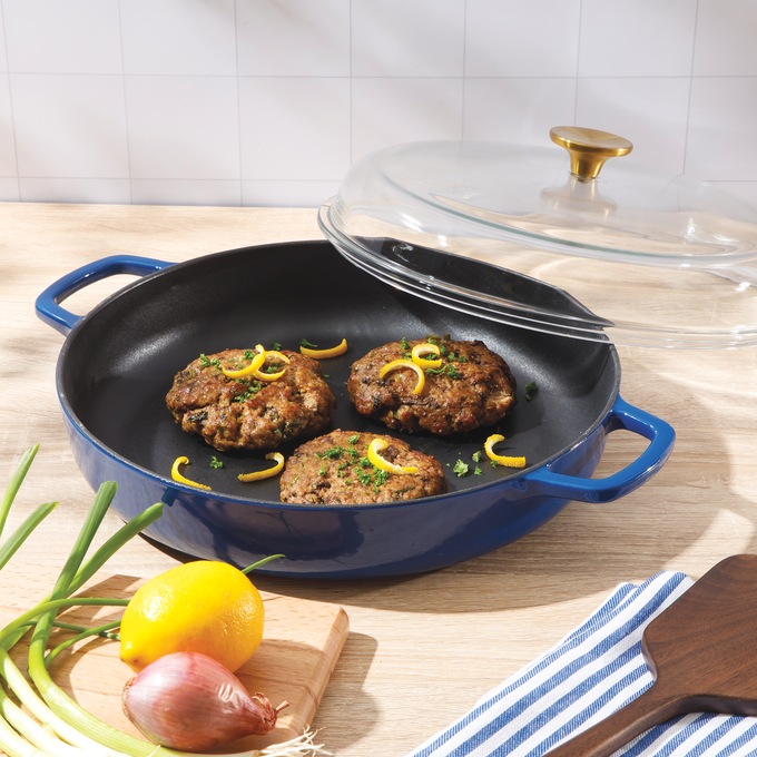 Sur La Table Supper Club 3.75-qt. Enameled Cast Iron Everyday Pan, Marine, large
