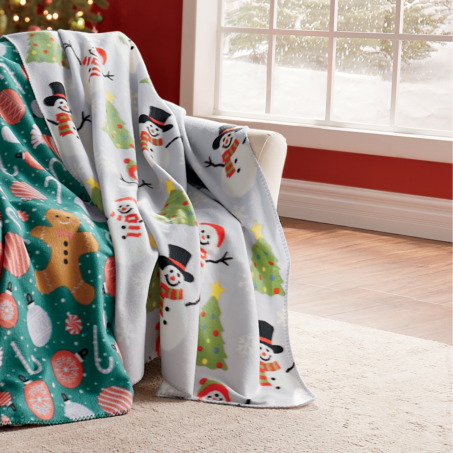 Christmas discount fleece throw