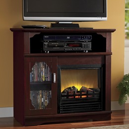 Electric Fireplace TV Stand with Media Storage, , large
