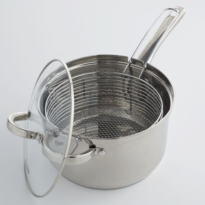 Oster 4.8-Quart Stainless Steel Deep Fryer Set with Basket and Lid, , large