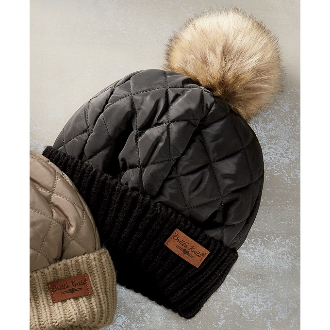 Britt’s Knits Quilted Puffer Beanie, , large