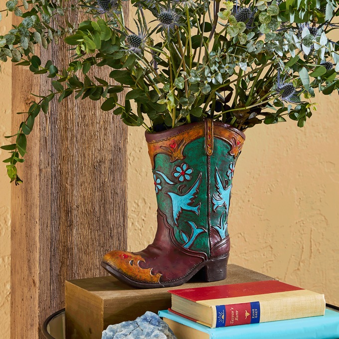 Southwestern Boot Vase, , large