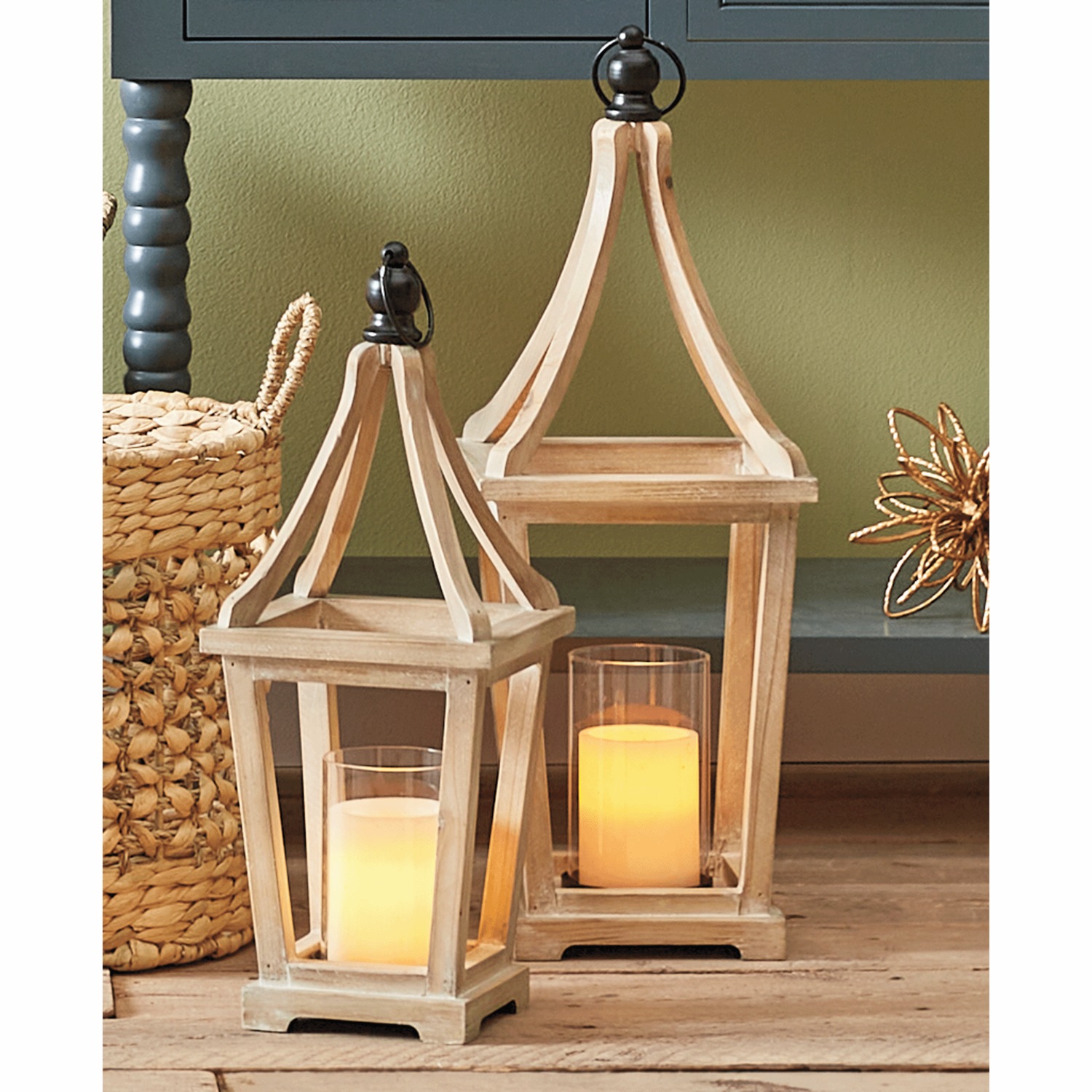 Set of 2 Decorative Lanterns | Country Door
