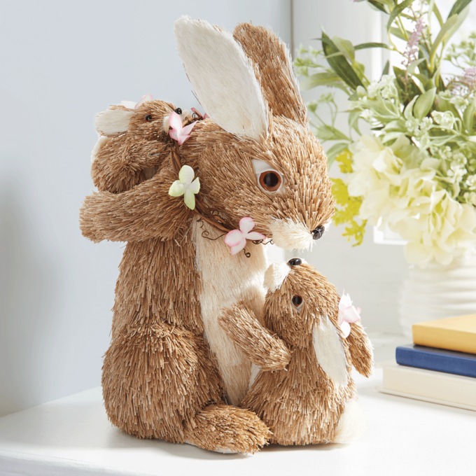 Sisal Bunny with Baby Bunnies, , large