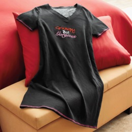 Grumpy But Gorgeous Women&rsquo;s Funny Embroidered Novelty Nightshirt in Jersey Knit, , large