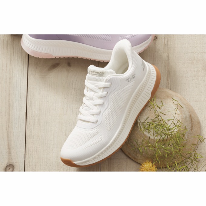 BOBS Women&rsquo;s Slip-Ins Squad 4 Staple Shoe by Skechers, White, large