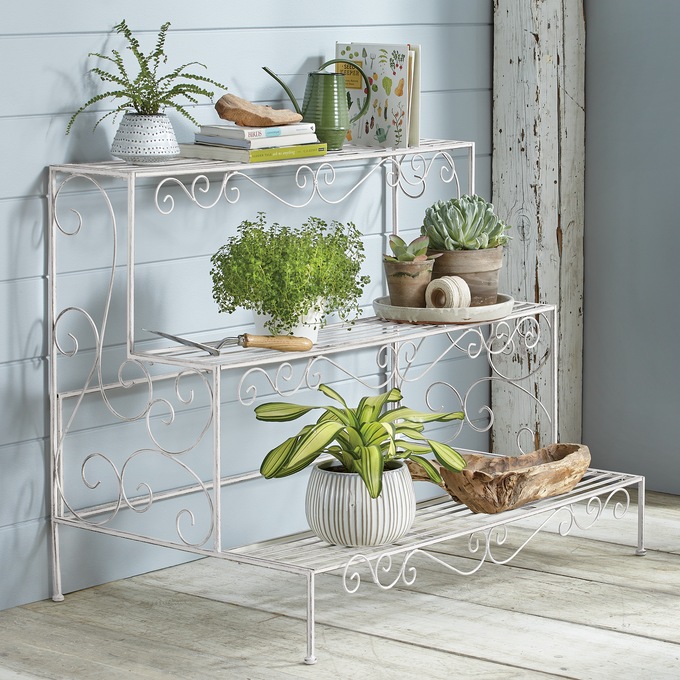3 Tier Scroll Plant Stand, , large