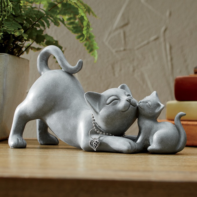 Mom and Kitten Figurine, , large