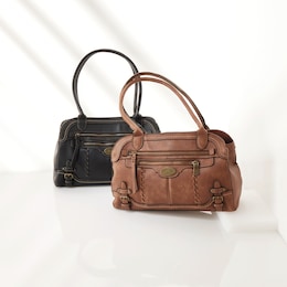 Born Lambertville Genuine Leather Buckle Satchel, , large