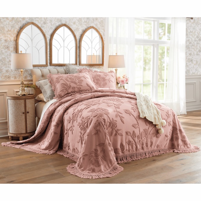 Alice Floral Chenille Bedspread, , large