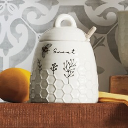 Honey Bee Ceramic Honey Jar, , large