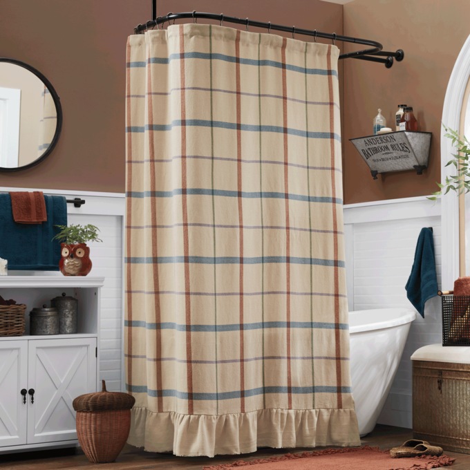 Autumn Bliss Plaid Shower Curtain, , large