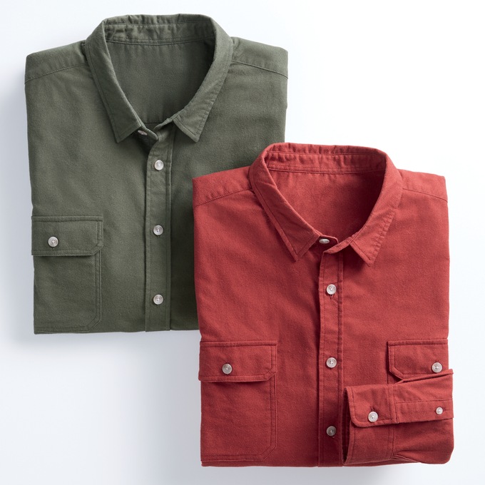 2 Pack Solid Flannel Shirts Country Door