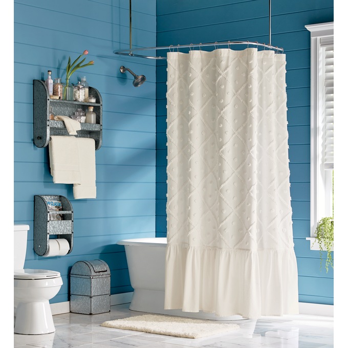 Cate Chenille Shower Curtain, , large