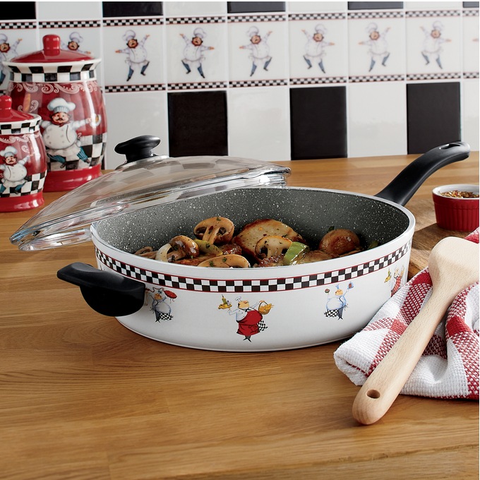 Chef Enamel 12-Inch Saute Pan with Lid, , large