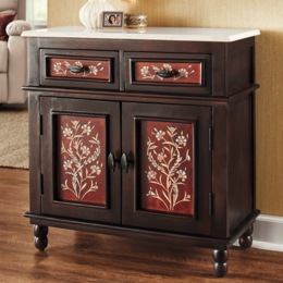 Hand-Painted Marble Top Cabinet, , large