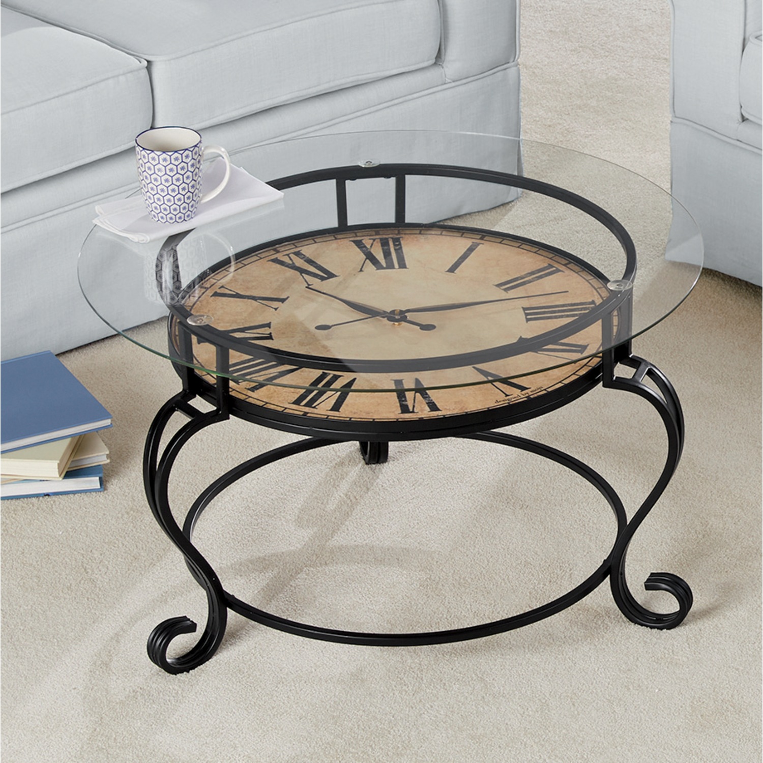 Clock Coffee Table Country Door Clock Coffee Table