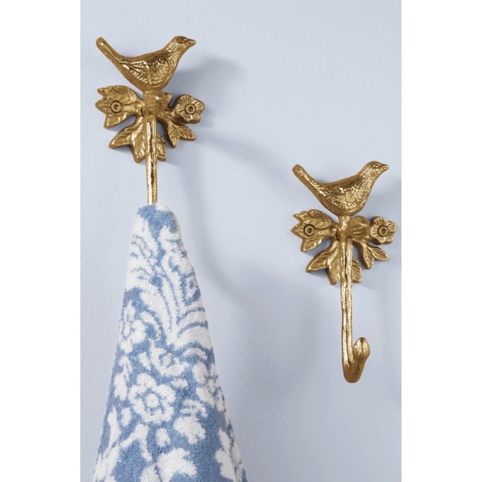 Set of 2 Bird Wall Hooks, , large