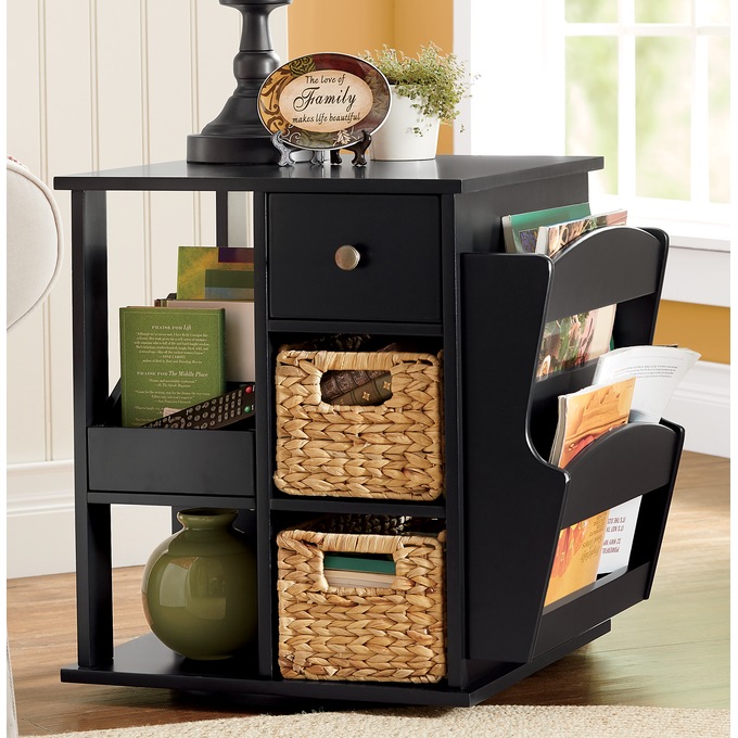Admiral Rotating End Table with Storage, , large