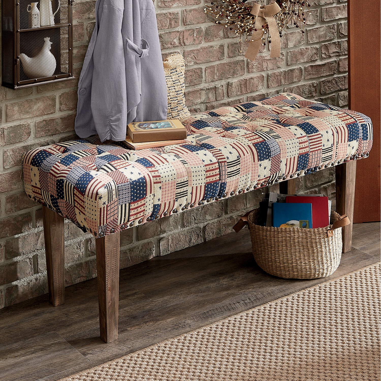 Americana Patchwork Bench Country Door