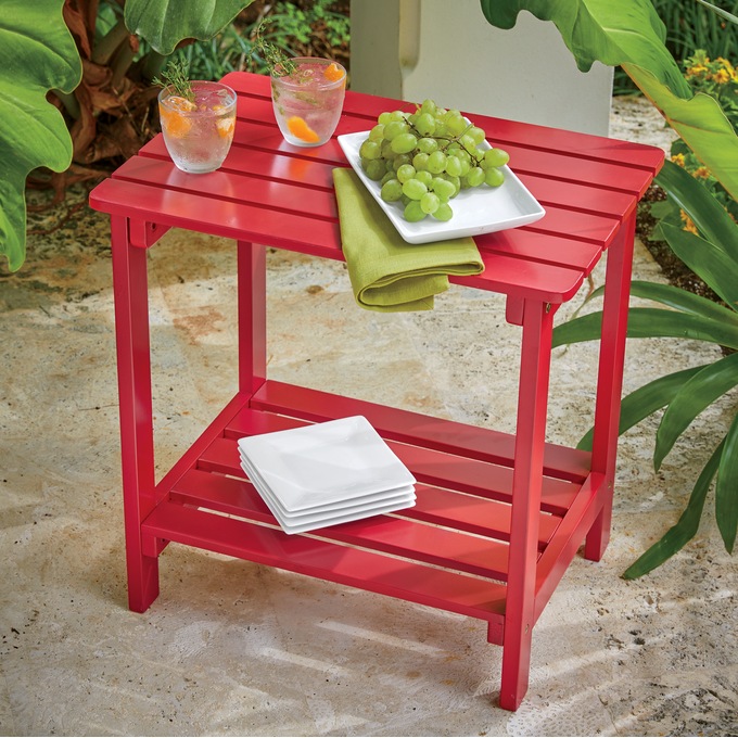 Slatted Accent Table, , large