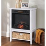 Compact Storage Fireplace With Basket, , large
