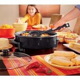 Elite Cuisine Non-Stick Electric Skillet, Black, 7