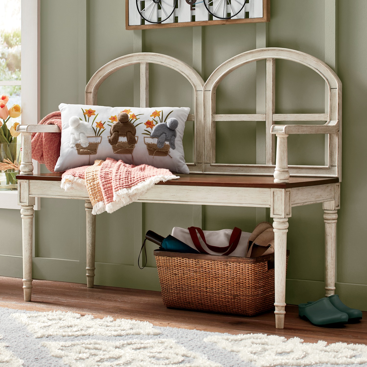 Window pane bench new arrivals
