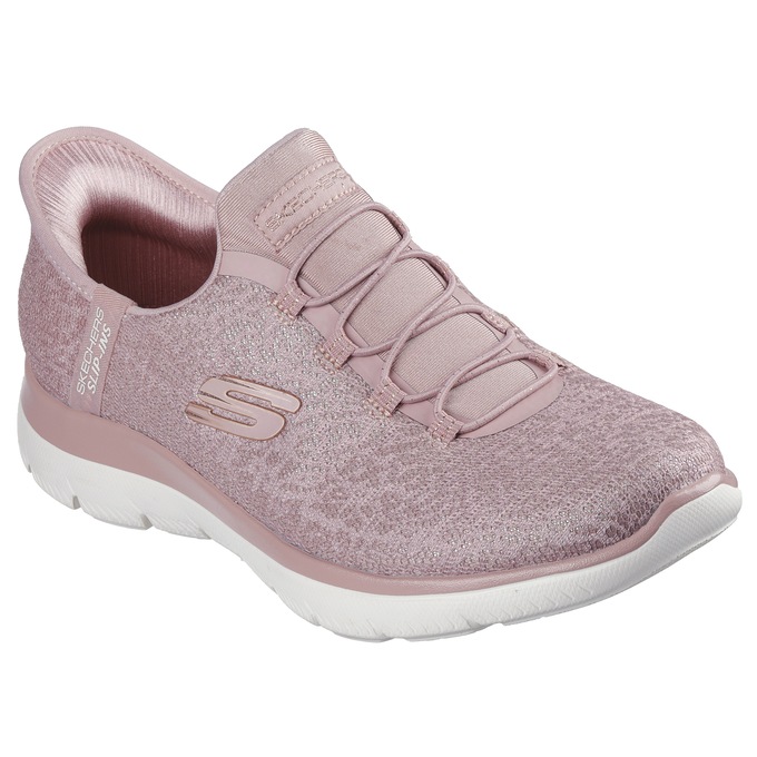 Skechers Women's Slip-Ins Summits Lunar Glow Shoe, Mauve, large
