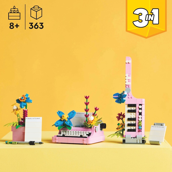 LEGO Creator 3-in-1 Typewriter with Flowers, , large