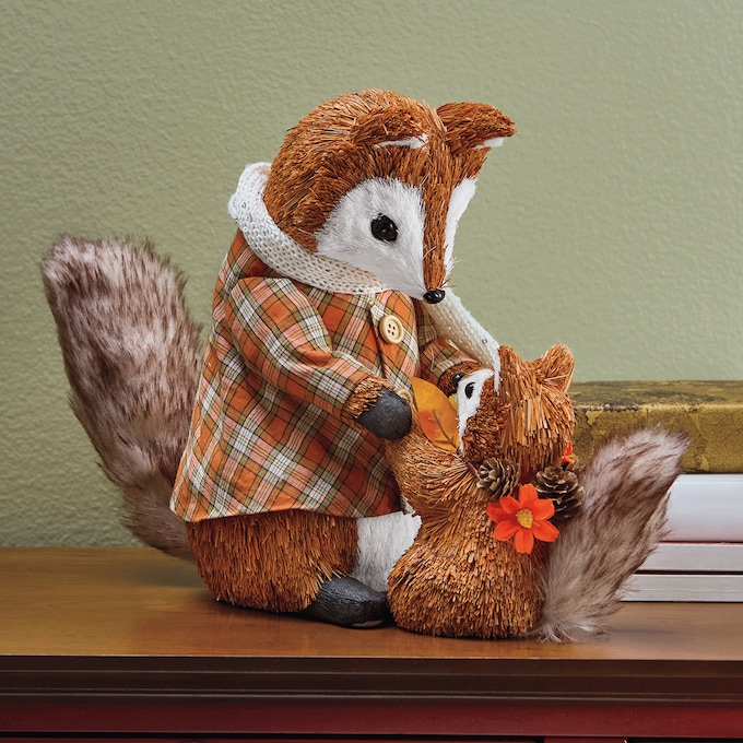 Sisal Fox Mama & Baby, , large