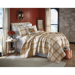 Windowpane Plaid Oversized Quilt, , large