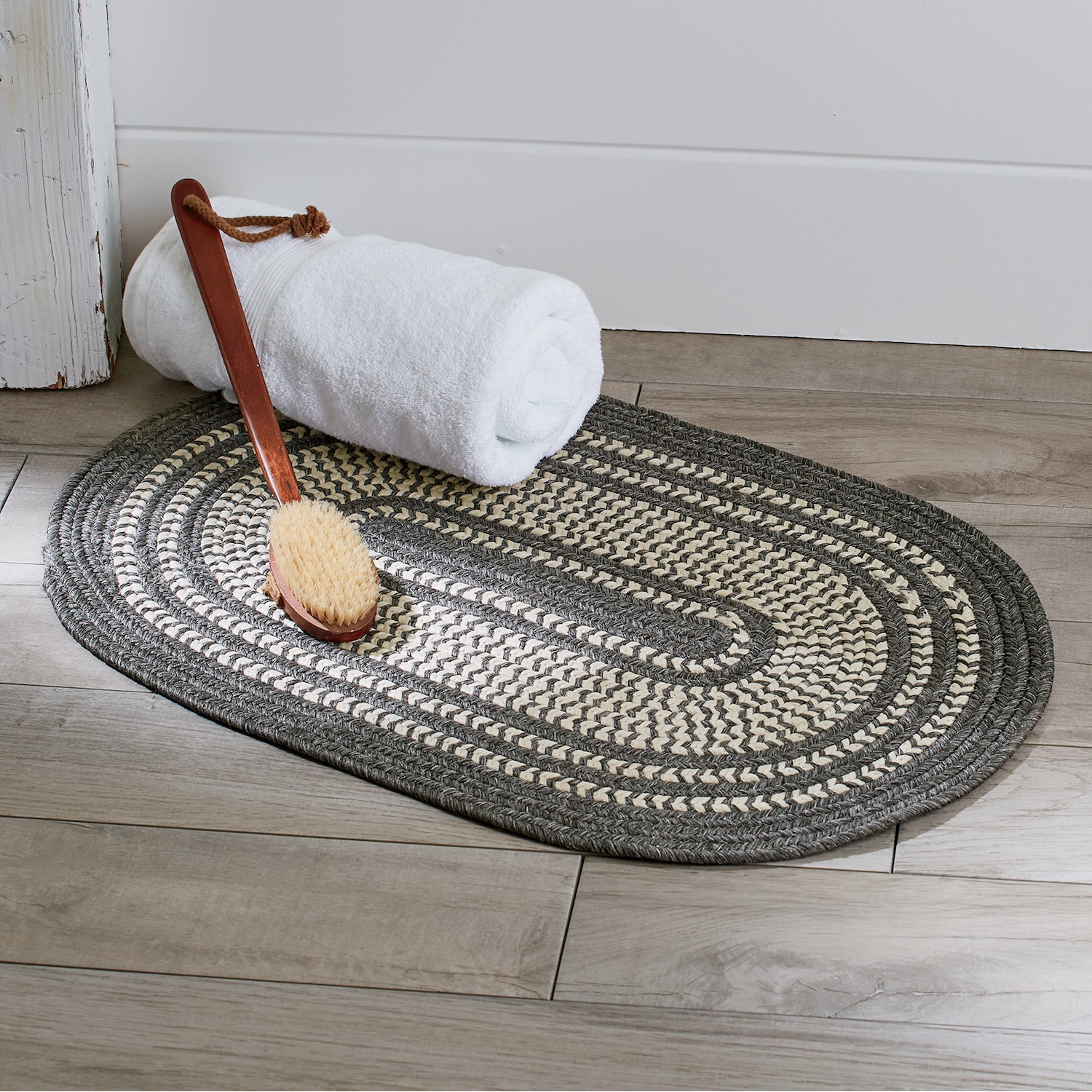 Blue Farmhouse Bath Mat Rustic 112 Scale Miniature Dollhouse Bath