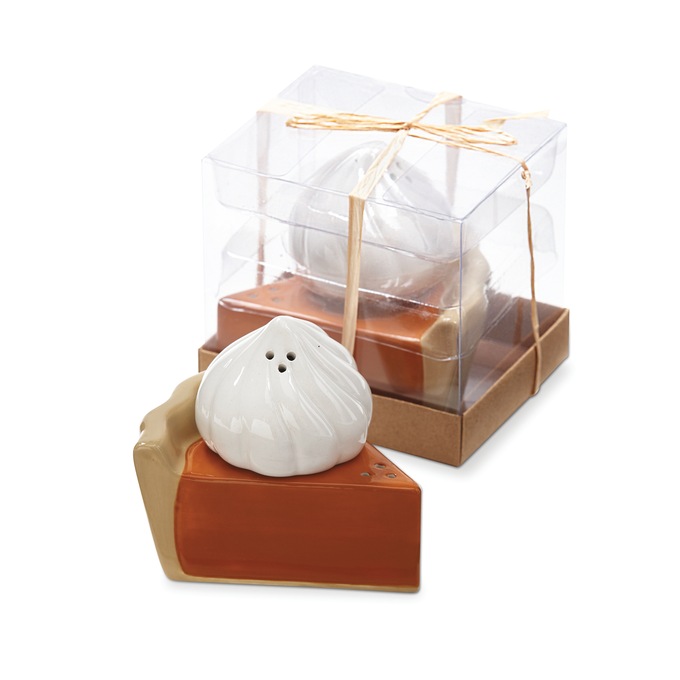 Fall Pumpkin Pie Salt & Pepper Shakers, Orange, large