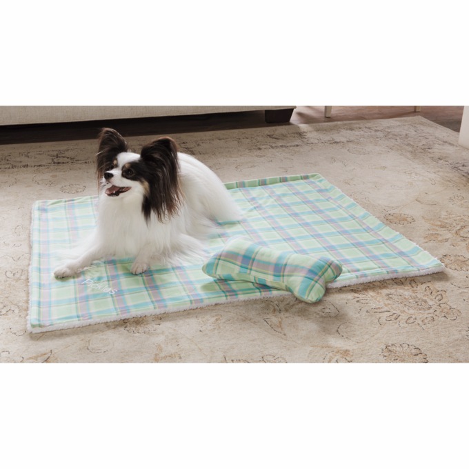 Faux-Sherpa Pet Blanket with Plush Toy