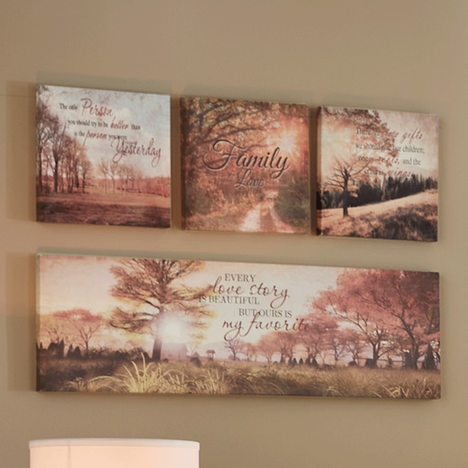 Set Of 4 Love Story Nature Wall Art, , large