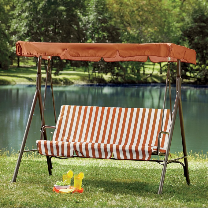 Striped Lawn Swing, , large