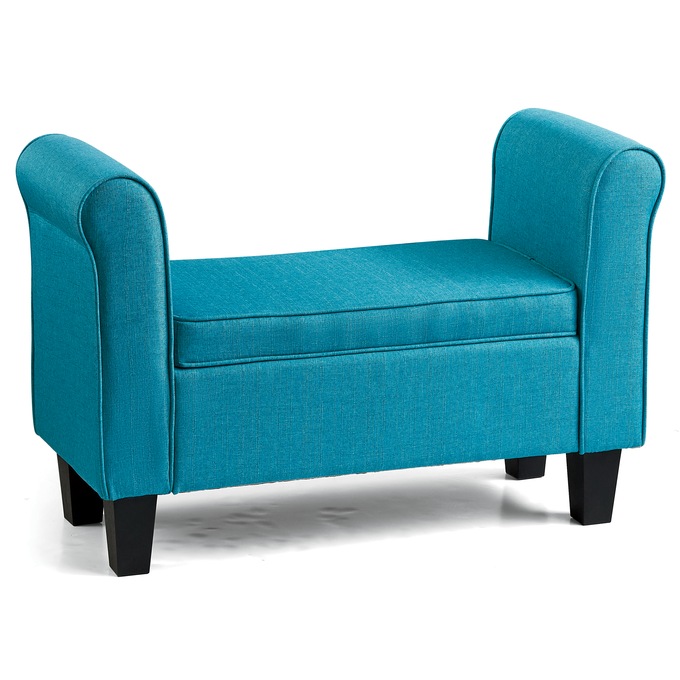 Parker Storage Bench, Turquoise, large