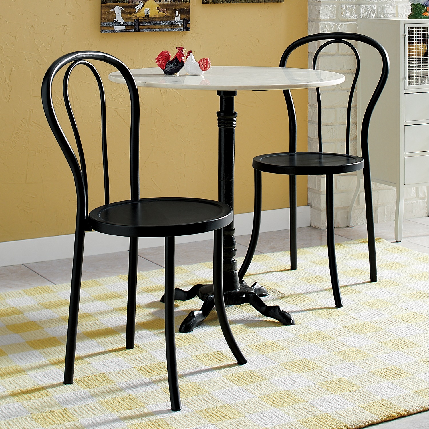 Set of 2 Steel Bistro Chairs Country Door