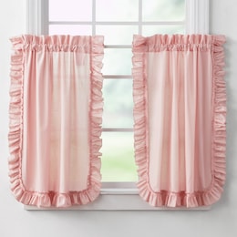 Mayfair Romantic Ruffled Semi-Sheer Cape Cod Tier Pair, , large