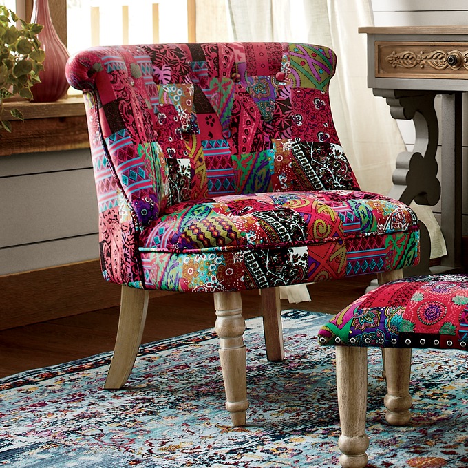 Bohemian patchwork hotsell chair