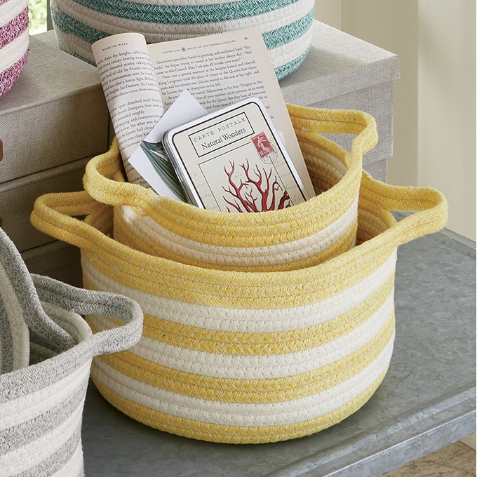 Color Connection Set of 2 Baskets, Lemon, large