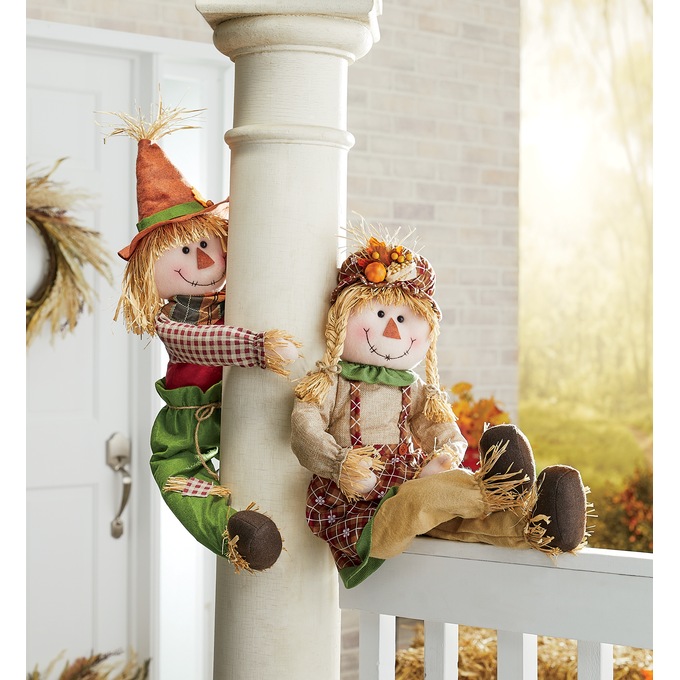 Girl or Boy Scarecrow Porch Hugger, , large
