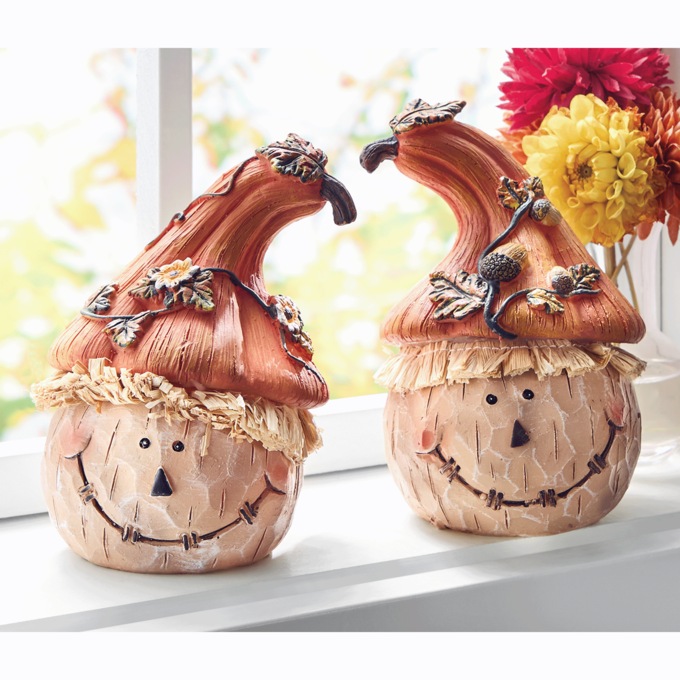Set of 2 Happy Scarecrows, , large